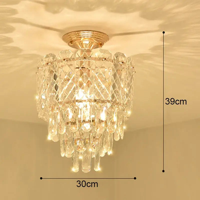 Modern gold crystal led ceiling chandelier for dining room