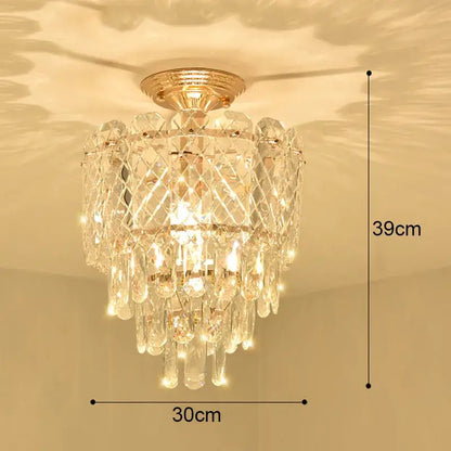 Modern gold crystal led ceiling chandelier for dining room