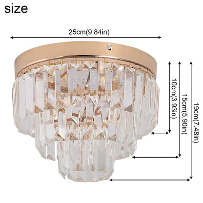 Modern gold crystal led ceiling chandelier for dining room
