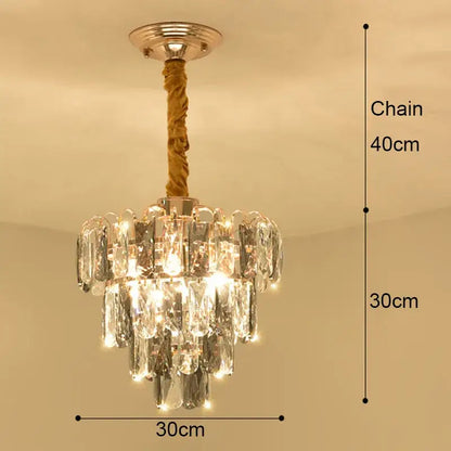 Modern gold crystal led ceiling chandelier for dining room