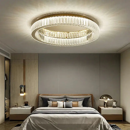 Modern gold crystal led ceiling chandelier for living room