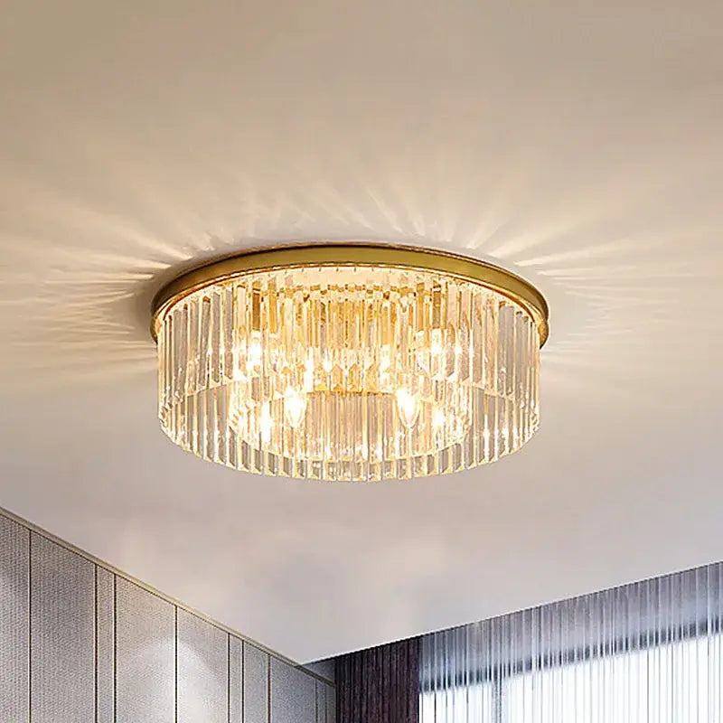 Modern gold crystal led ceiling chandelier for living room