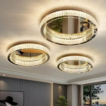 Modern gold crystal led ceiling chandelier for living room