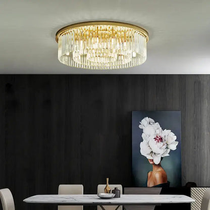 Modern gold crystal led ceiling chandelier for living room