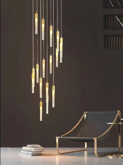 Modern gold crystal led ceiling chandelier for luxury dining room