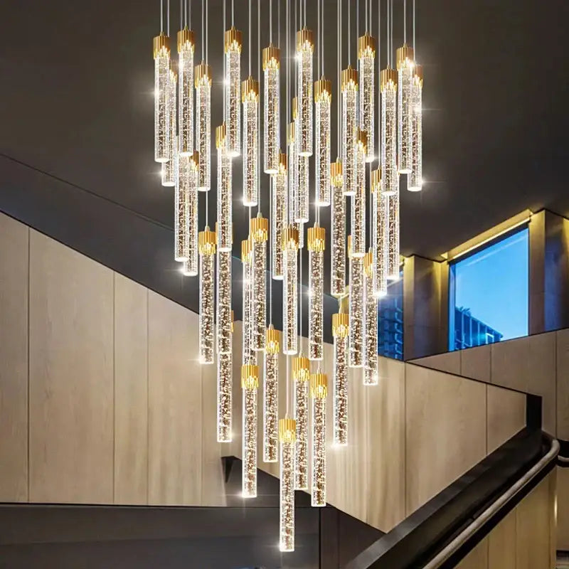 Modern gold crystal led ceiling chandelier for luxury dining room
