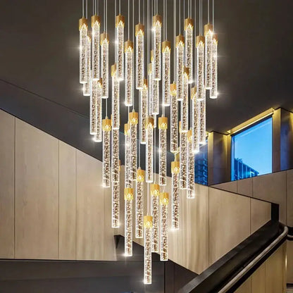 Modern gold crystal led ceiling chandelier for luxury dining room