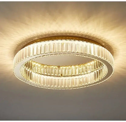 Modern gold crystal led ceiling chandelier – living room lighting