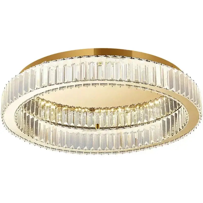 Modern gold crystal led ceiling chandelier – living room lighting