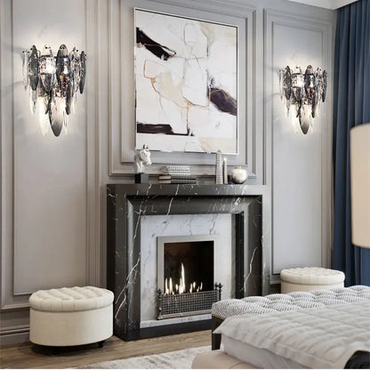Modern gold crystal led ceiling chandelier living room pendant light