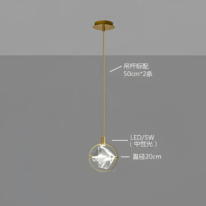Modern gold crystal led ceiling lamp dining room pendant lights