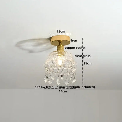 Modern gold crystal led ceiling light living room chandelier