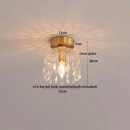 Modern gold crystal led ceiling light living room chandelier