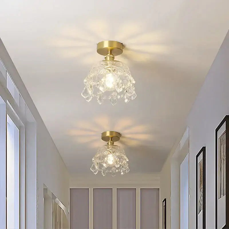 Modern gold crystal led ceiling light living room chandelier