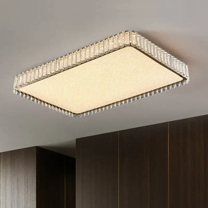 Modern gold crystal led ceiling light living room fixture