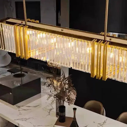 Modern gold crystal led chandelier dining room kitchen light