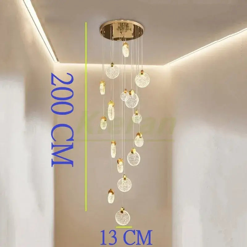 Modern gold crystal led chandelier dining room pendant light