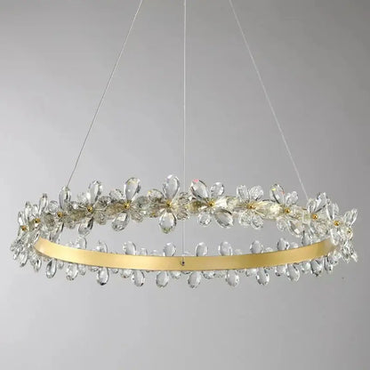Modern gold crystal led chandelier dining room pendant light