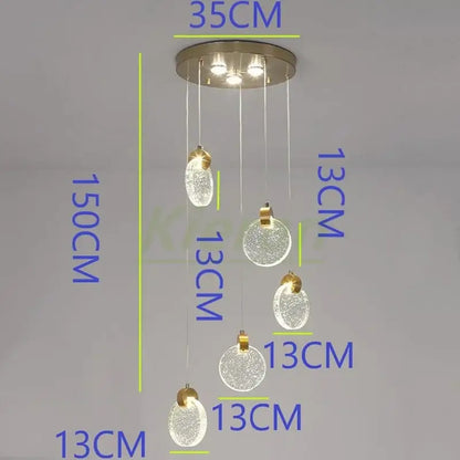 Modern gold crystal led chandelier dining room pendant light