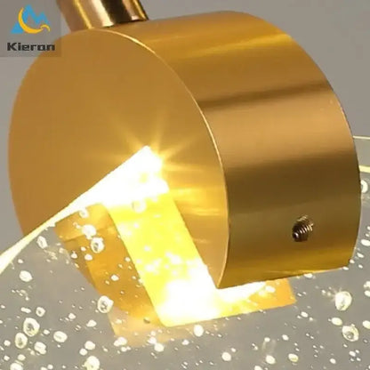Modern gold crystal led chandelier dining room pendant light