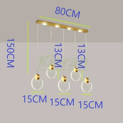 Modern gold crystal led chandelier dining room pendant light