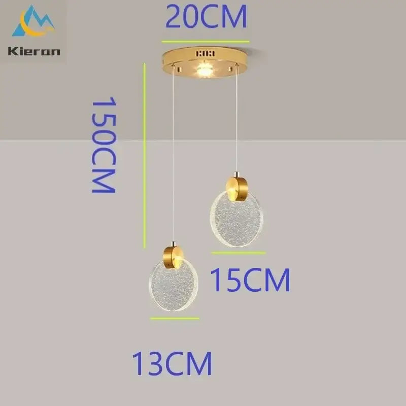 Modern gold crystal led chandelier dining room pendant light