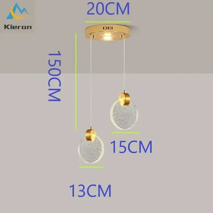 Modern gold crystal led chandelier dining room pendant light