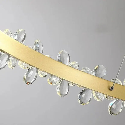 Modern gold crystal led chandelier dining room pendant light