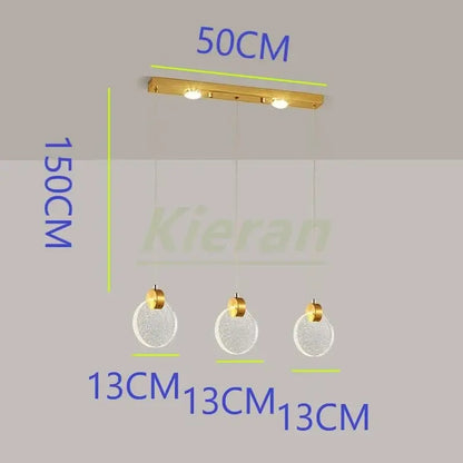 Modern gold crystal led chandelier dining room pendant light