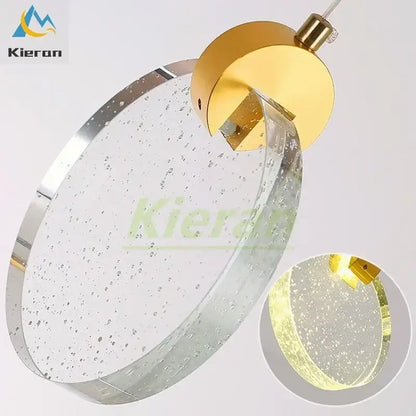 Modern gold crystal led chandelier dining room pendant light