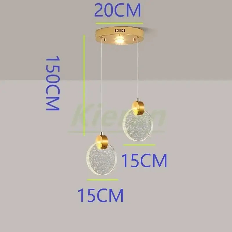 Modern gold crystal led chandelier dining room pendant light