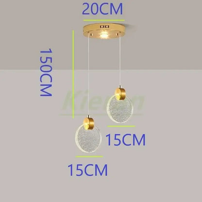 Modern gold crystal led chandelier dining room pendant light