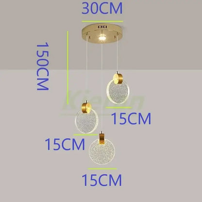 Modern gold crystal led chandelier dining room pendant light