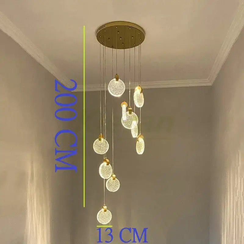 Modern gold crystal led chandelier dining room pendant light
