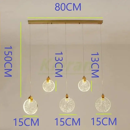Modern gold crystal led chandelier dining room pendant light