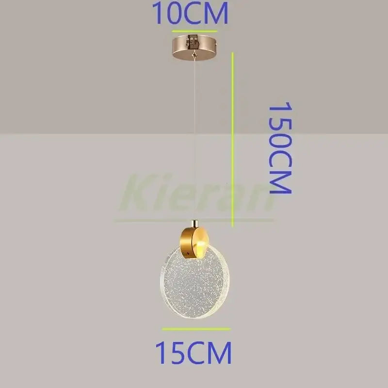 Modern gold crystal led chandelier dining room pendant light