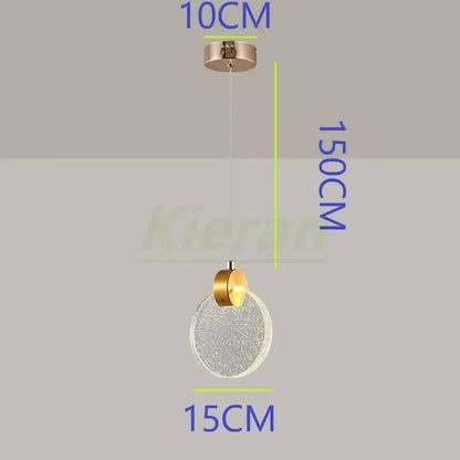 Modern gold crystal led chandelier dining room pendant light