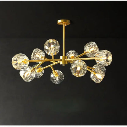 Modern gold crystal led chandelier dining room sphere light