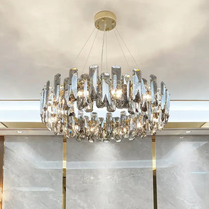 Modern gold crystal led chandelier for dining room