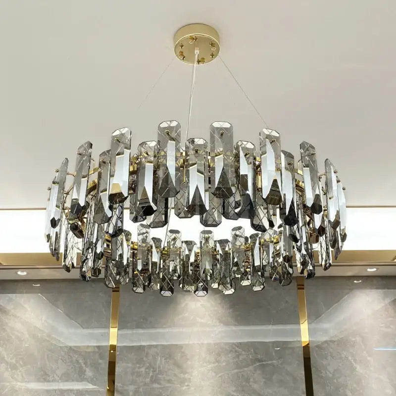Modern gold crystal led chandelier for dining room