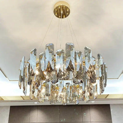Modern gold crystal led chandelier for dining room
