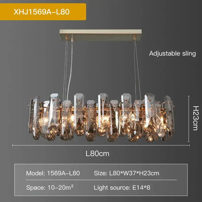 Modern gold crystal led chandelier for dining room