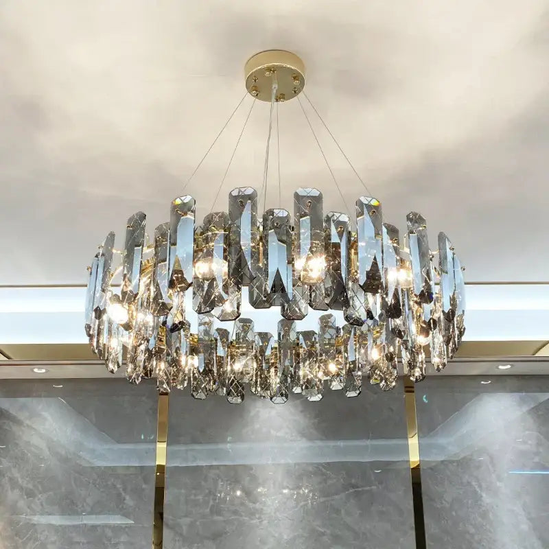 Modern gold crystal led chandelier for dining room