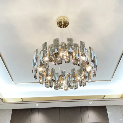 Modern gold crystal led chandelier for dining room