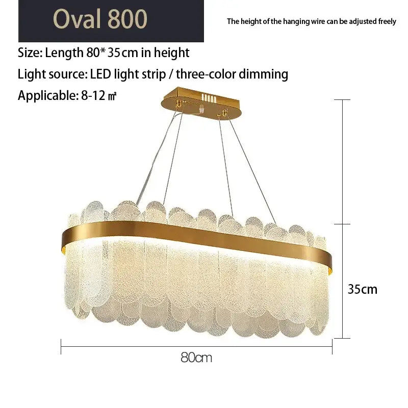 Modern gold crystal led chandelier living room frosted glass petals