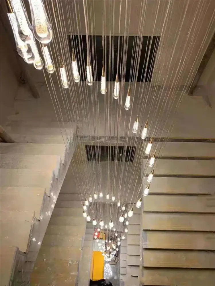 Modern gold crystal led chandelier teardrop pendant light dining room