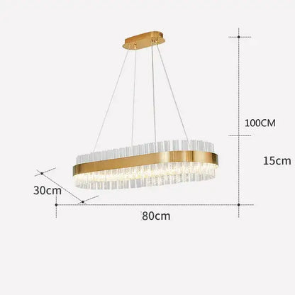 Modern gold crystal led circle pendant – living room chandelier