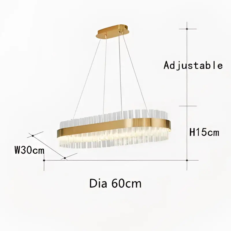 Modern gold crystal led circle pendant – living room chandelier