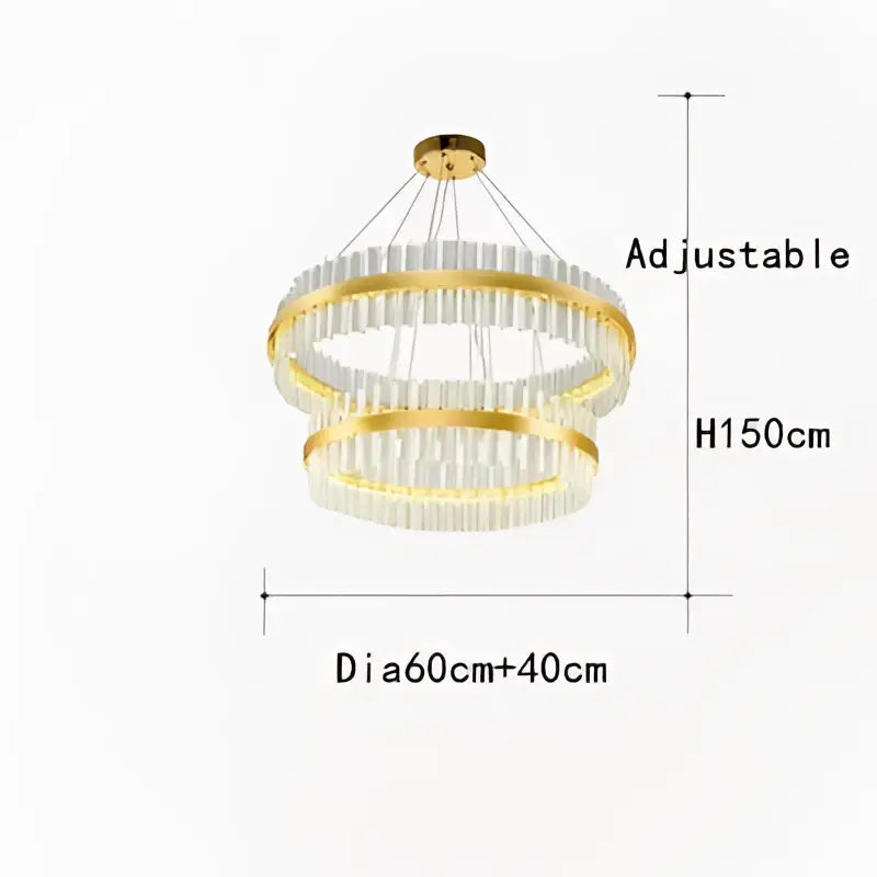 Modern gold crystal led circle pendant – living room chandelier