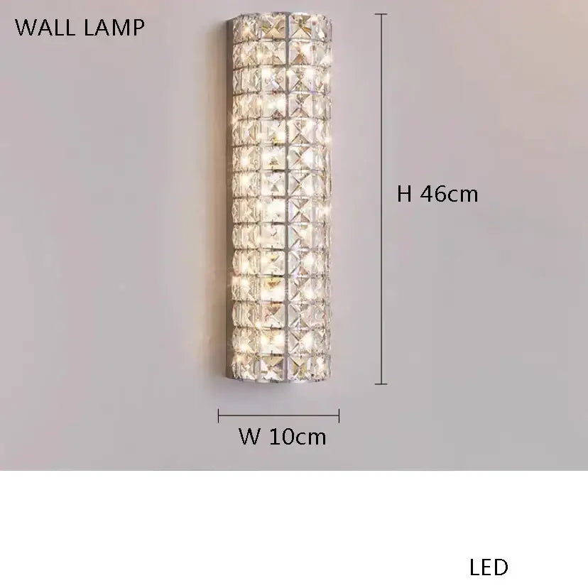 Modern gold crystal led fan light bedroom reversible blade